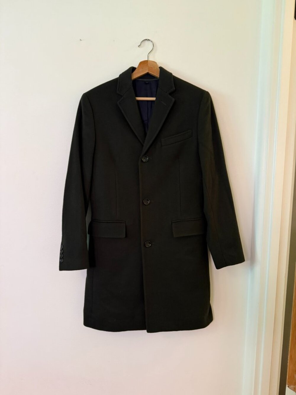 J.Crew Ludlow Wool Cashmere Topcoat Mens 34S Hunter Green Overcoat Coat 05660